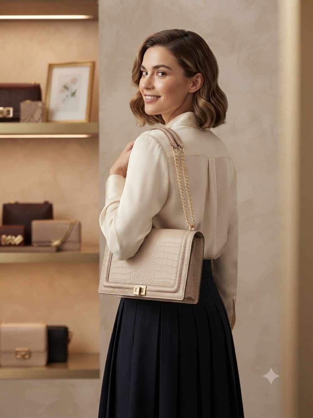 INC International Concepts Ajae Flap Bag featuring Crocodile-Embossed Texture